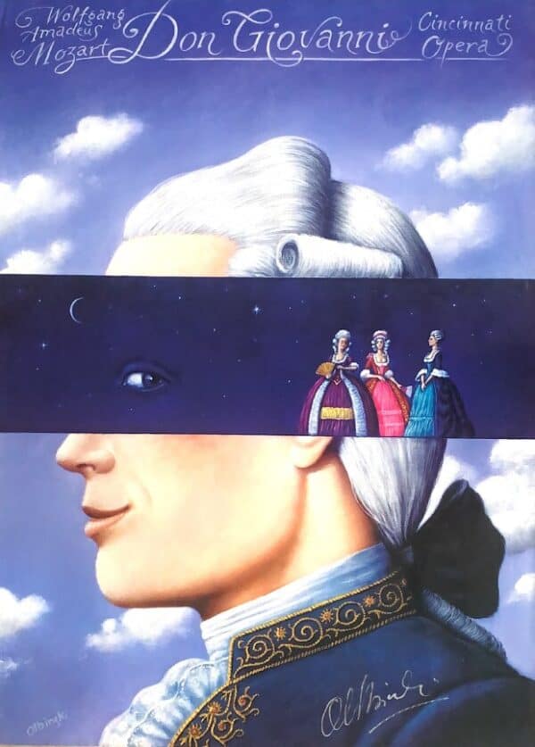 Signed Rafal Olbinski poster: Don Giovanni, Cincinnati Opera