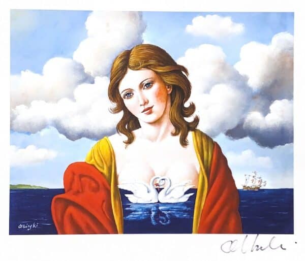 Signed Poster: Lady with Swans by Rafal Olbinski