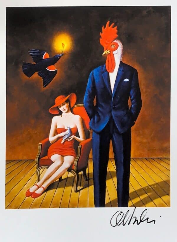 Signed Poster: The Rooster Gentleman by Rafal Olbinski